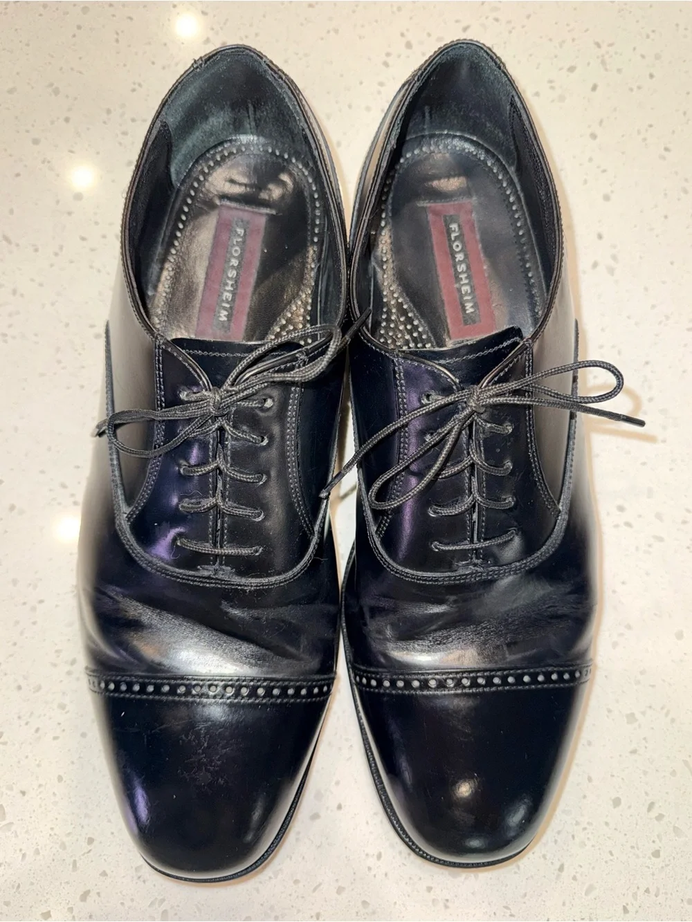 Florsheim Black Cap-Toe Oxford Lace-Up Dress Shoes